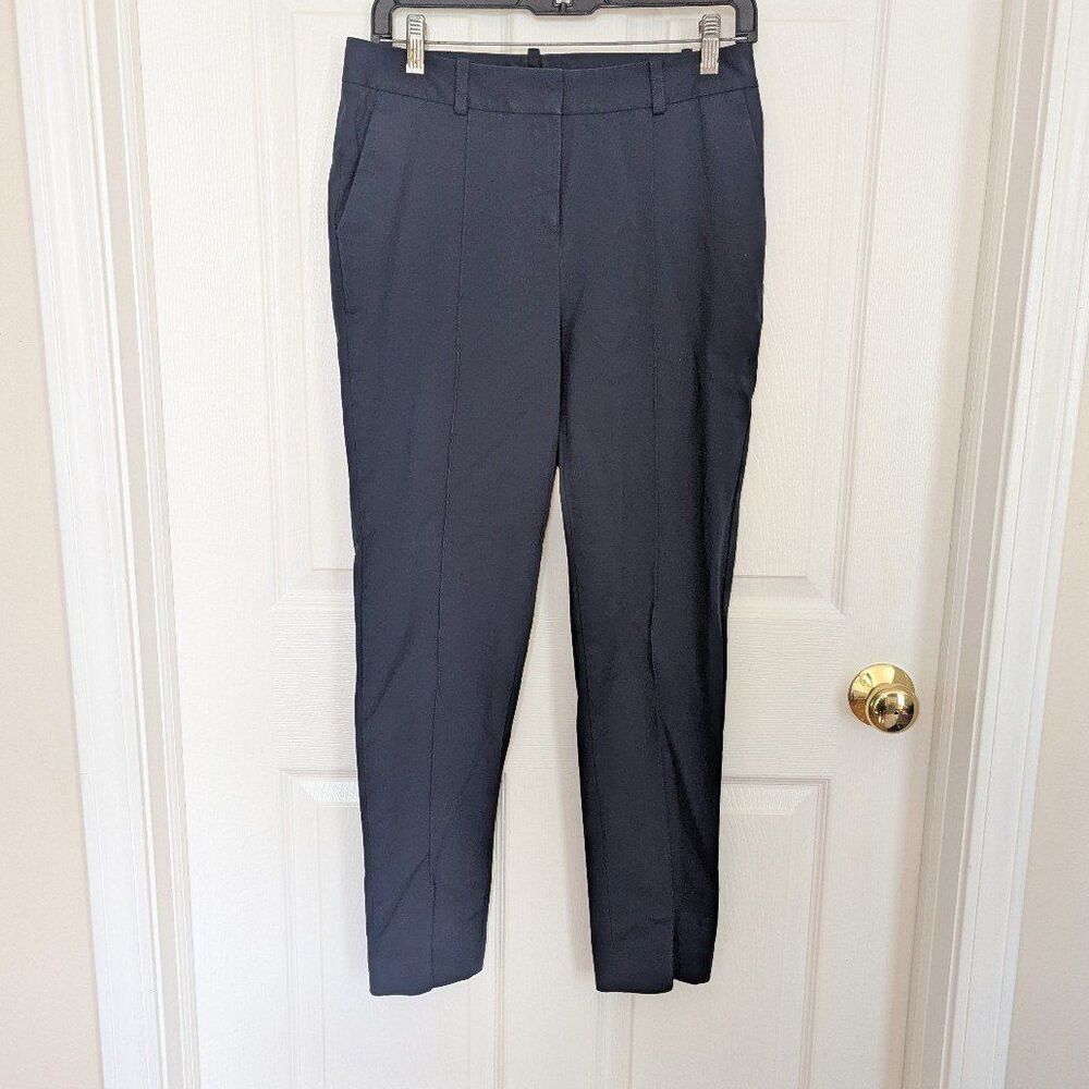 Lafayette 148 Size 4 Navy Pin Up Pedal Pusher Pants Tailored Preppy Quiet Luxury